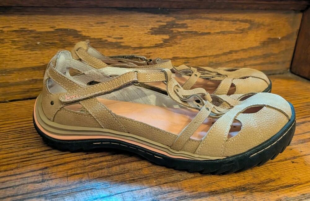 Jambu Charley women's 9.5 Hiking Shoes Beige Leather Comfort Cut Out